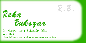 reka bukszar business card