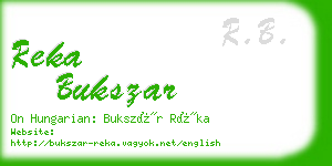 reka bukszar business card